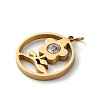 316 Stainless Steel Rhinestone Pendants STAS-K258-39D-G-2