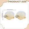 1Pair Heart with Tulip Alloy Micro Pave Clear Cubic Zirconia Stud Earrings EJEW-LP0003-46-2