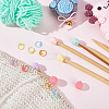 30Pcs Baking Paint Zinc Alloy Knitting Stitch Marker Rings DIY-NB0009-64-4