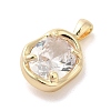 Golden Brass Micro Pave Cubic Zirconia Pendants KK-U031-02G-01-2