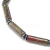 Natural Dragon Blood Column & Synthetic Hematite Stretch Bracelet BJEW-JB08458-02-4