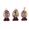 Handmade Dichroic Foil Lampwork Pendants DICH-G001-01G-10-1
