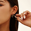 Natural Obsidian Beaded Hoop Earrings EJEW-L294-003G-01-3