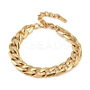 304 Stainless Steel Cuban Link Chain Bracelets for Women BJEW-C129-04G-2
