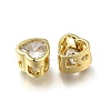 Brass Micro Pave Clear Cubic Zirconia Beads ZIRC-I070-144G-2