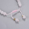 Natural Rose Quartz Braided Bead Bracelets BJEW-JB04210-01-4