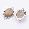 Brass Natural Polychrome Jasper/Picasso Stone/Picasso Jasper Links connectors G-E398-04C-1