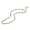 304 Stainless Steel Paperclip Chain Necklaces for Women STAS-Z101-05GP-1