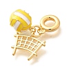 Brass Enamel Sport European Dangle Charms KK-U048-03G-04-2