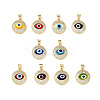 Real 18K Gold Plated Brass Clear Cubic Zirconia Pendants ZIRC-L102-12G-1