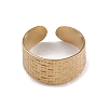 Ion Plating(IP) 304 Stainless Steel Textured Open Cuff Rings for Women RJEW-G285-14G-2