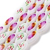 Printing Glass Oval Beads for Necklaces Bracelets Making GLAA-B020-01A-12-1
