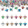 60Pcs 12 Colors Alloy Enamel Pendants ENAM-TA0001-61-1