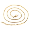 201 Stainless Steel Round Snake Chain Necklaces for Women NJEW-G140-06C-G-1-2
