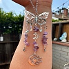 Teardrop Glass & Metal Butterfly Pendant Decorations PW23041190007-1