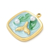 Ocean Theme 304 Stainless Steel Enamel Pendants STAS-Q352-03G-F-2