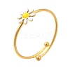 Daisy Enamel Finger Rings RJEW-M023-01G-1