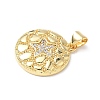 Brass Micro Pave Clear Cubic Zirconia Pendants KK-L253-08G-2