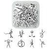 32Pcs 8 Styles Tibetan Style Sports Theme Alloy Pendants FIND-FS0002-37-1