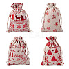 20Pcs 4 Styles Christmas Theme Cotton Fabric Cloth Bags ABAG-TA0002-04B-2