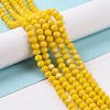 Electroplate Opaque Solid Color Glass Beads Strands EGLA-A034-P2mm-L02-4