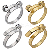 8Pcs 4 Style Alloy Cuff Rings RJEW-SC0001-10-1