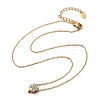 304 Stainless Steel Crystal Rhinestone Pendant Cable Chain Necklaces for Women LS-NJEW-C062-01C-G-4
