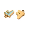 304 Stainless Steel Enamel Charms STAS-L022-292G-F-2