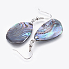 Abalone Shell/Paua Shell Dangle Earrings EJEW-P148-03-01-2