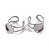 Non-Tarnish 201 Stainless Steel Cuff Pad Ring Settings LS-X-STAS-S080-040A-P-5