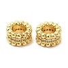 Rack Plating Brass Cubic Zirconia European Beads KK-R147-05G-2