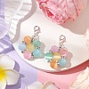 Flower Natural & Dyed Selenite Beads Pendant Decorations HJEW-TA00242-2