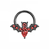 304 Stainless Steel Siam Rhinestone Halloween Bat Hoop Nose Rings WG0E020-02-2