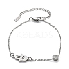 201 Stainless Steel Cable Chain Bracelets BJEW-H205-01A-P-4