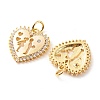 Valentine's Day Theme Brass Micro Pave Clear Cubic Zirconia Pendants ZIRC-P094-19G-RS-3