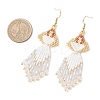 Angel Handmade Glass Seed Beads Dangle Earrings EJEW-MZ00538-02-4