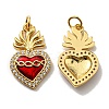 Rack Plating Brass Grade AAA Cubic Zirconia Pendants KK-D026-32G-1