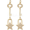 12Pcs 2 Style Brass Micro Pave Clear Cubic Zirconia Beads Pendant KK-BBC0002-96-1