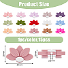 15Pcs 15 Colors Lotus Food Grade Eco-Friendly Silicone Beads SIL-DC0001-24-2
