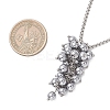 Electroplate Synthetic Non-magnetic Hematite Round Cluster Pendant 304 Stainless Steel Box Chain Necklaces NJEW-JN05888-3
