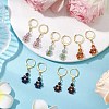 Natural Mixed Stone Leverback Earrings EJEW-JE06165-2