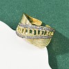 Brass Micro Pave Cubic Zirconia Cuff Rings RJEW-D326-10G-2