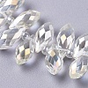 Electroplate Glass Faceted Teardrop Beads Strands EGLA-D014-37-3