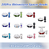200Pcs 10 Colors Brass Rhinestone Spacer Beads RB-DC0001-09-2