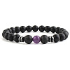 Round Natural Amethyst Beaded Stretch Bracelets for Women Men XP2963-6-1