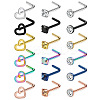 316L Surgical Stainless Steel Pave Cubic Zirconia Heart Square Flat Round L-Shaped Nose Rings FS-WGD0B52-01-1