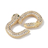 Rack Plating Brass Micro Pave Cubic Zirconia Twister Clasps KK-NH0002-18G-01-2