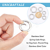 Unicraftale 5Pcs 5 Styles 304 Stainless Steel Spring Gate Rings STAS-UN0040-95-3