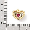 5Pcs Brass Micro Pave Clear Cubic Zirconia Pendants KK-B141-05G-04-3