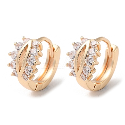 Rack Plating Brass Micro Pave Cubic Zirconia Hoop Earrings LS-EJEW-P238-24KCG-1